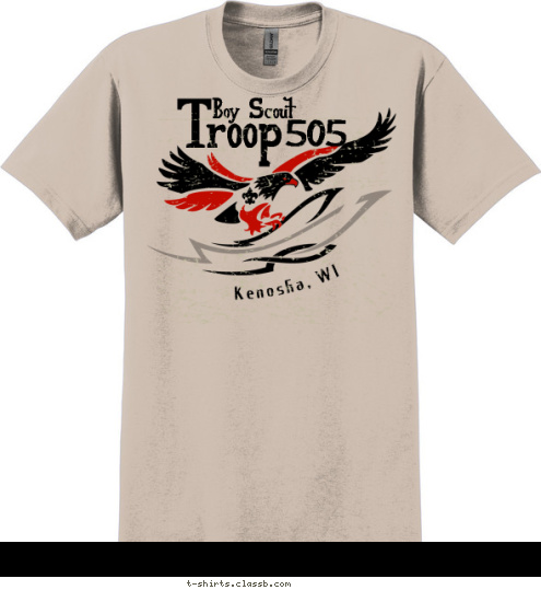 Kenosha, WI Boy Scout 505 Troop  T-shirt Design 