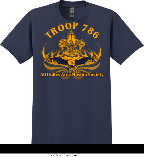 TROOP 786 786 All Dulles Area Muslim Society ADAMS T-shirt Design 