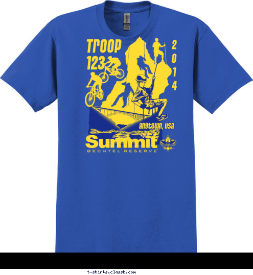 2
0
1
4 anytown, usa TROOP
123 T-shirt Design 