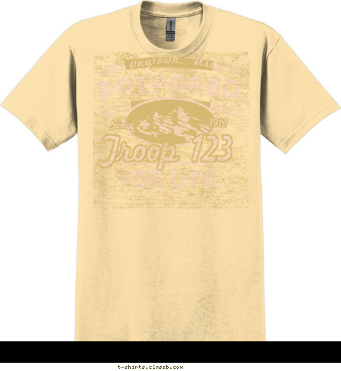 1912 Since Troop 123 Anytown, Usa T-shirt Design 