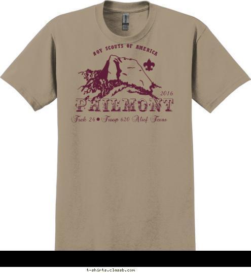 BOY SCOUTS OF AMERICA 2016 Troop 620 Alief Texas Trek 24 PHILMONT T-shirt Design 