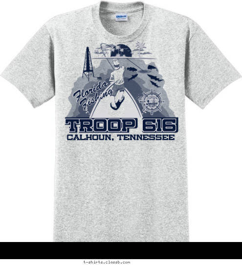 Calhoun, Tennessee TROOP 616 TROOP 616 T-shirt Design Troop 616 Sea Base Blue Shirt