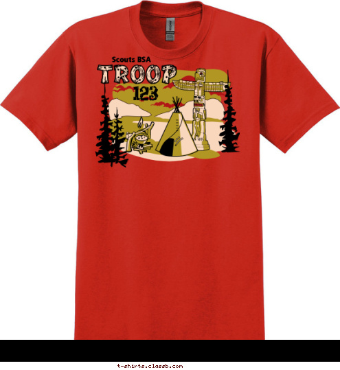 TROOP 123 TROOP Your text here 123 Boy Scouts of America T-shirt Design SP942