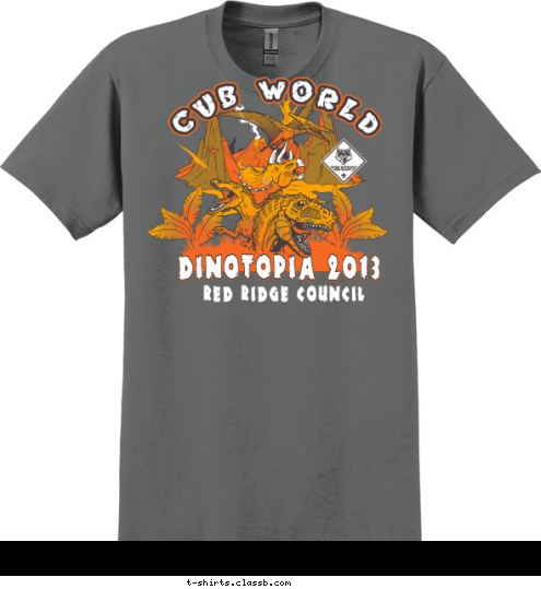 RED RIDGE COUNCIL DINOTOPIA 2013 T-shirt Design 