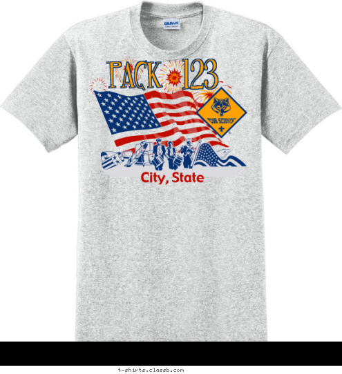 PACK  123 City, State T-shirt Design SP82