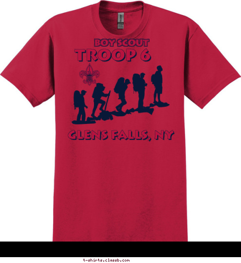 Glens Falls NY Glens Falls NY GLENS FALLS NY GLENS FALLS, NY LEAVE ONLY FOOTPRINTS TAKE ONLY MEMORIES TROOP 6 BOY SCOUT T-shirt Design 