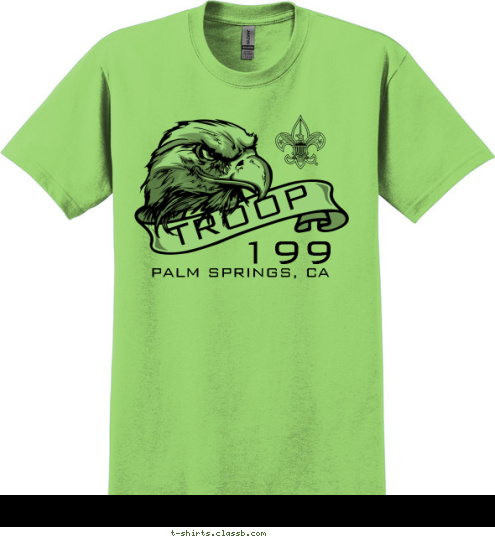 PALM SPRINGS, CA PALM SPRINGS, CA 199 TROOP T-shirt Design 