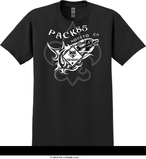 Novato, CA 85 PACK T-shirt Design 