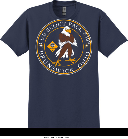 BRUNSWICK, OHIO CUB SCOUT PACK 3409 T-shirt Design 