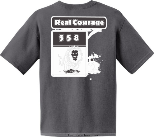 Lions 3  5  8  C R E W  3 5 8 Real Courage T-shirt Design 