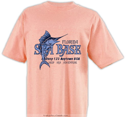 Troop 123 Anytown USA  DEEP SEA ADVENTURE FLORIDA Sea  Base T-shirt Design 