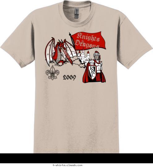 Spring
Camporee RED RIDGE COUNCIL New Text & 2009 Knights
Dragons T-shirt Design 