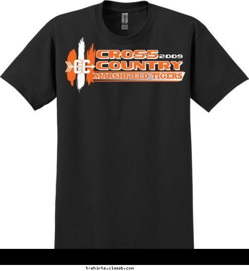 New Text 2009 CROSS
COUNTRY MARSHFIELD TIGERS T-shirt Design 