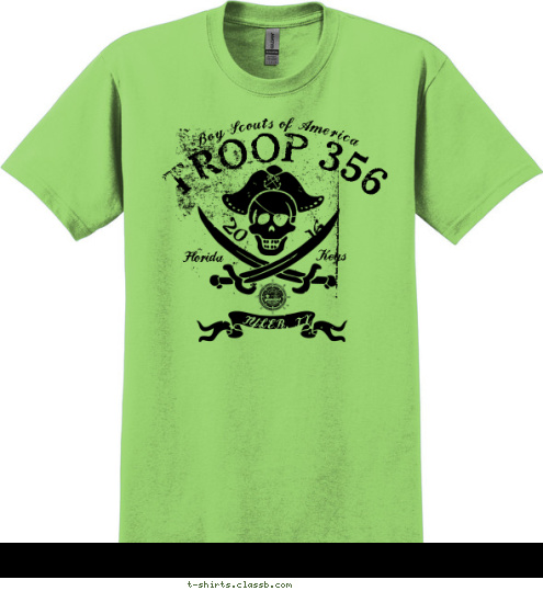 16 20 Boy Scouts of America TROOP 356 TYLER, TX Keys Florida T-shirt Design 