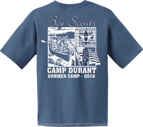 SUMMER CAMP - 2016 Cary, NC CAMP DURANT Troop 202
 Boy Scouts T-shirt Design 