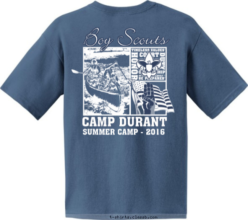 SUMMER CAMP - 2016 Cary, NC CAMP DURANT Troop 202
 Boy Scouts T-shirt Design 