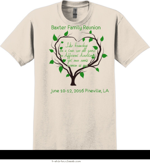 Owens and Respass  Baxter Family Reunion June 10-12, 2016 Pineville, LA T-shirt Design 