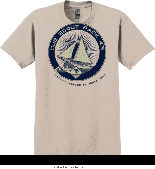 Safety Harbor FL Since 1951 Cub Scout Pack 43 T-shirt Design 