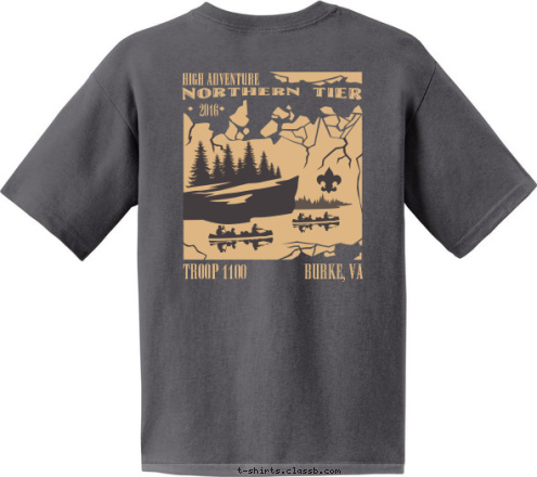 BURKE, VA TROOP 1100 2016 HIGH ADVENTURE T-shirt Design 