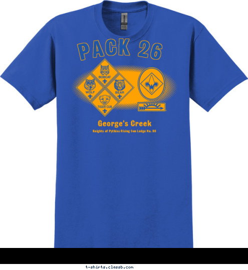 Knights of Pythias Rising Sun Lodge No. 86 George's Creek PACK 26 T-shirt Design 