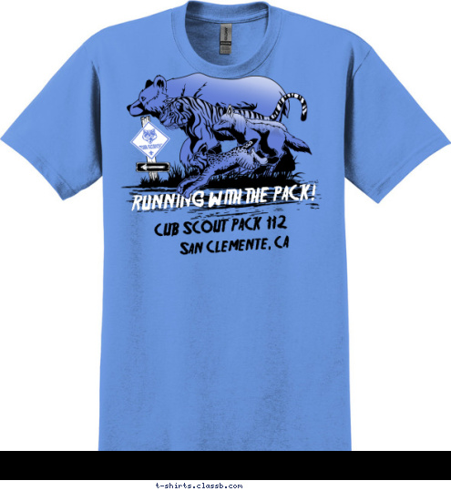 CUB SCOUT  PACK  112 San Clemente, CA RUNNING WITH THE PACK! T-shirt Design 