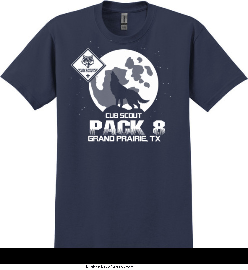 GRAND PRAIRIE, TX PACK 8 CUB SCOUT T-shirt Design 