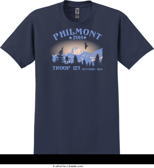 ANYTOWN, USA TROOP 123 PHILMONT 2014 T-shirt Design 