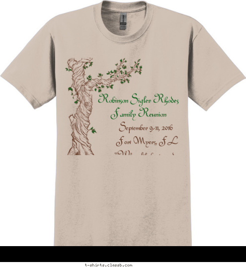 Robinson Sigler Rhodes
 Family Reunion September 9-11, 2016 Fort Myers, FL T-shirt Design 