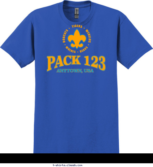 PACK 123 ANYTOWN, USA T-shirt Design 