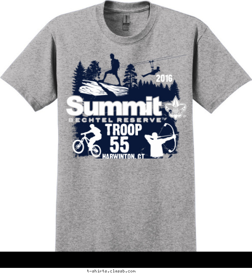 2016 HARWINTON, CT 55 TROOP T-shirt Design 