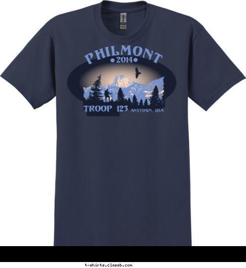 ANYTOWN, USA TROOP 123 PHILMONT 2014 T-shirt Design 