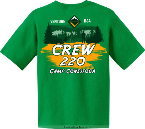 VENTURING BSA
MURRYSVILLE, PA Crew 220 Camp Conestoga 220 CREW BSA VENTURE T-shirt Design 