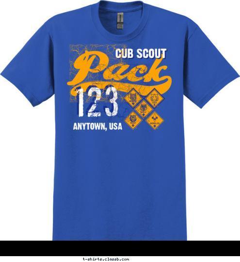 123 ANYTOWN, USA CUB SCOUT T-shirt Design 