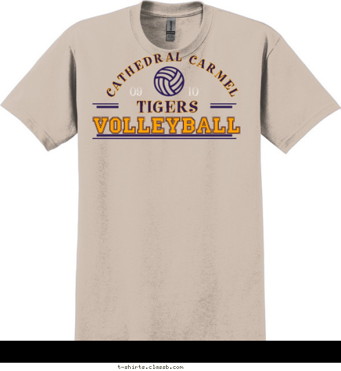 VOLLEYBALL TIGERS 09              10 CATHEDRAL CARMEL  T-shirt Design 