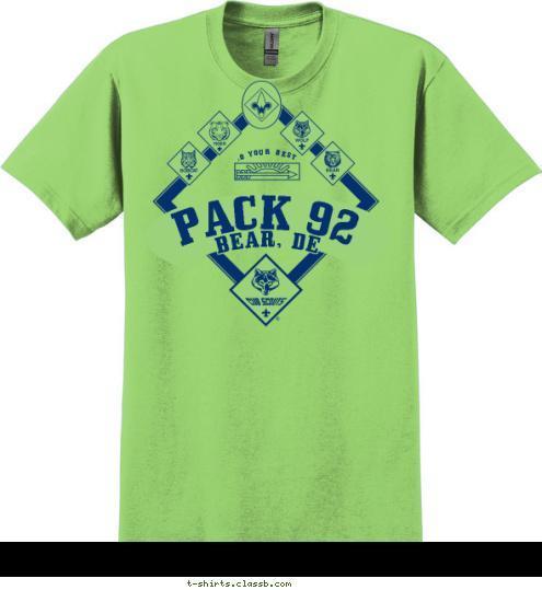 PACK 92 BEAR, DE DO YOUR BEST! T-shirt Design 