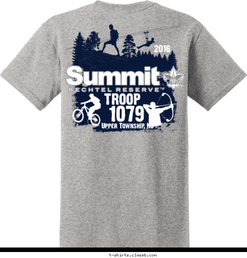 Troop 1079 2016
 TROOP 123 • ANYTOWN, USA Upper Township, NJ The 1079 Experience TROOP T-shirt Design 