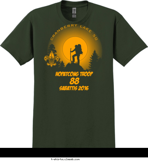 CRANBERRY LAKE 50 SABATTIS 2016 88 HOPATCONG TROOP T-shirt Design 