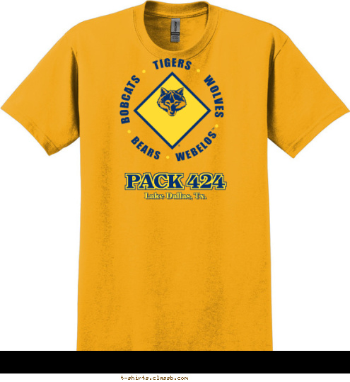 Lake Dallas, Tx. PACK 424 T-shirt Design 