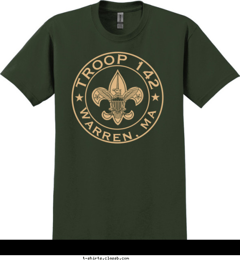 TROOP 142 WARREN, MA T-shirt Design 