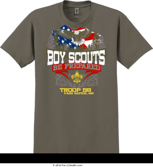 BOY SCOUTS PARK RAPIDS, MN TROOP 58 T-shirt Design 