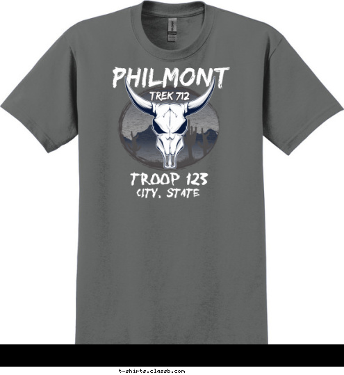 Your text here! ANYTOWN, USA TROOP 123 TREK 712 PHILMONT T-shirt Design SP6496