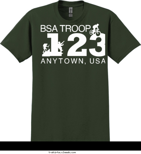 123 ANYTOWN, USA BSA TROOP T-shirt Design 