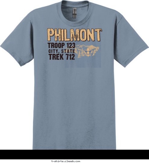 Your text here! TREK 712 ANYTOWN, USA TROOP 123 PHILMONT T-shirt Design SP6499