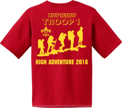 HIGH ADVENTURE 2016 TROOP 1 Troop 1
 Babylon, NY TROOP 1 BOY SCOUT  BABYLON, N.Y. T-shirt Design 