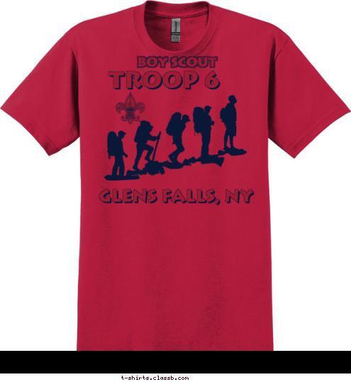 GLENS FALLS, NY LEAVE ONLY FOOTPRINTS TAKE ONLY MEMORIES TROOP 6 BOY SCOUT T-shirt Design 