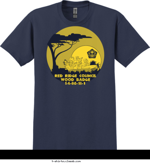 wood badge red ridge council S4-86-13-1 T-shirt Design 