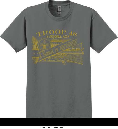 New Text TROOP 48 SEDONA, AZ Est. 1910 T-shirt Design 