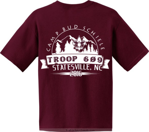 TROOP 609 TROOP 609 CAMP BUD SCHIELE 2016 STATESVILLE, NC T-shirt Design 