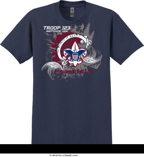 TROOP 123 ANYTOWN, USA Boy Scouts of America T-shirt Design 