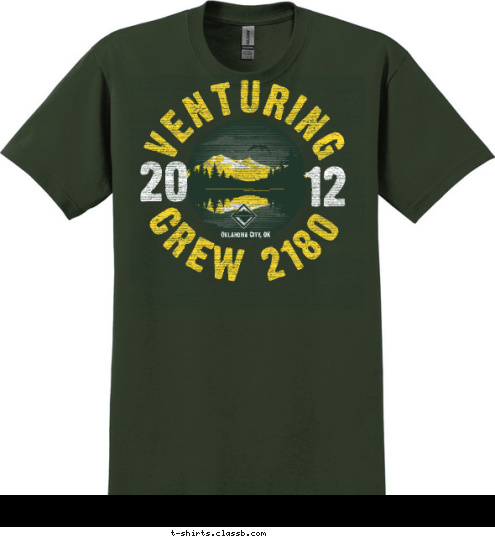 Oklahoma City, OK VENTURING 12 20 CREW 2180 T-shirt Design 